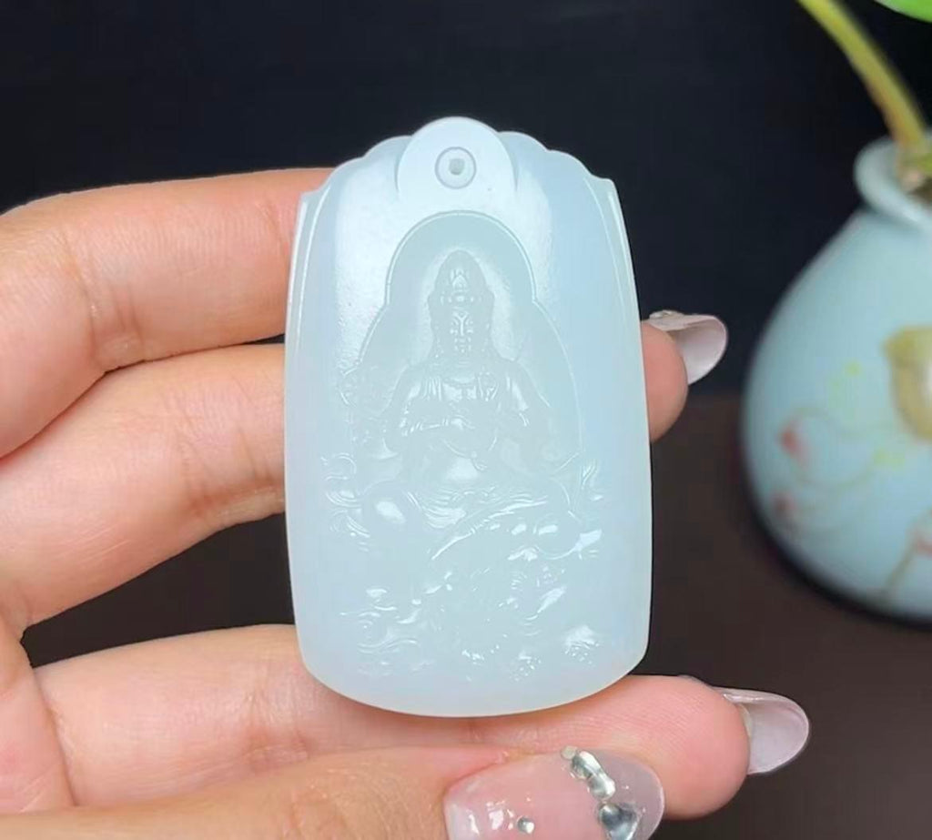 和田羊脂玉普贤菩萨（45.1g）