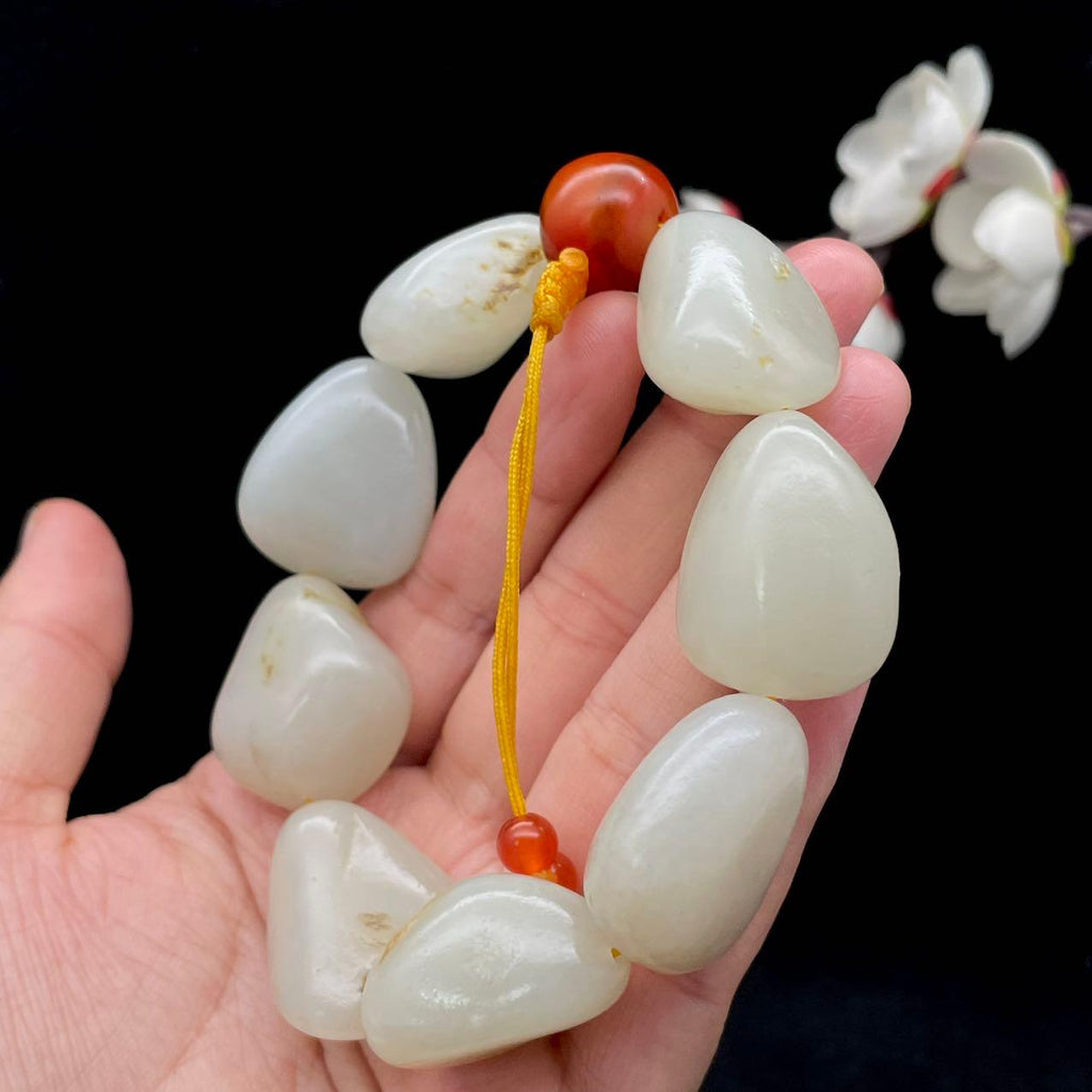 和田玉黄皮籽料【精品手串】（104.9g）