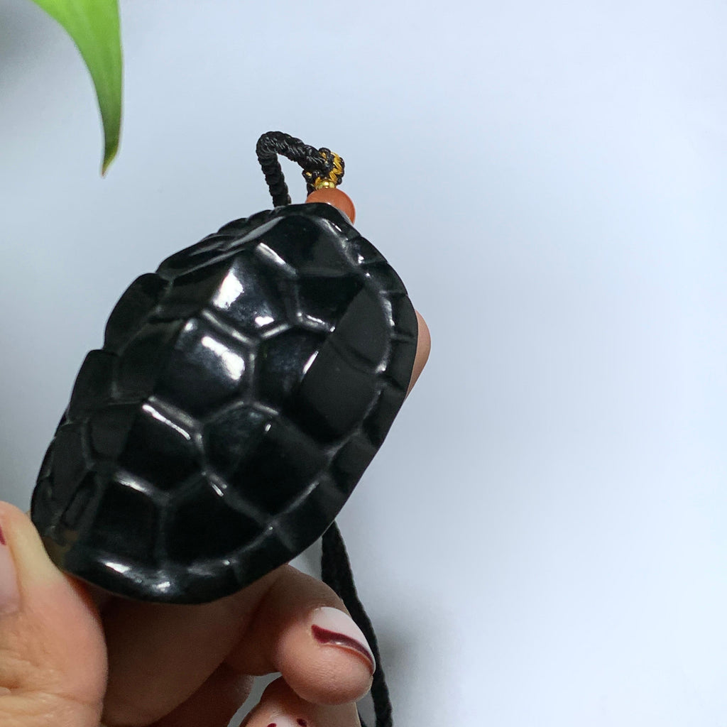 【超值推荐】和田山料黑青龙龟富甲天下手把件（115.0g）