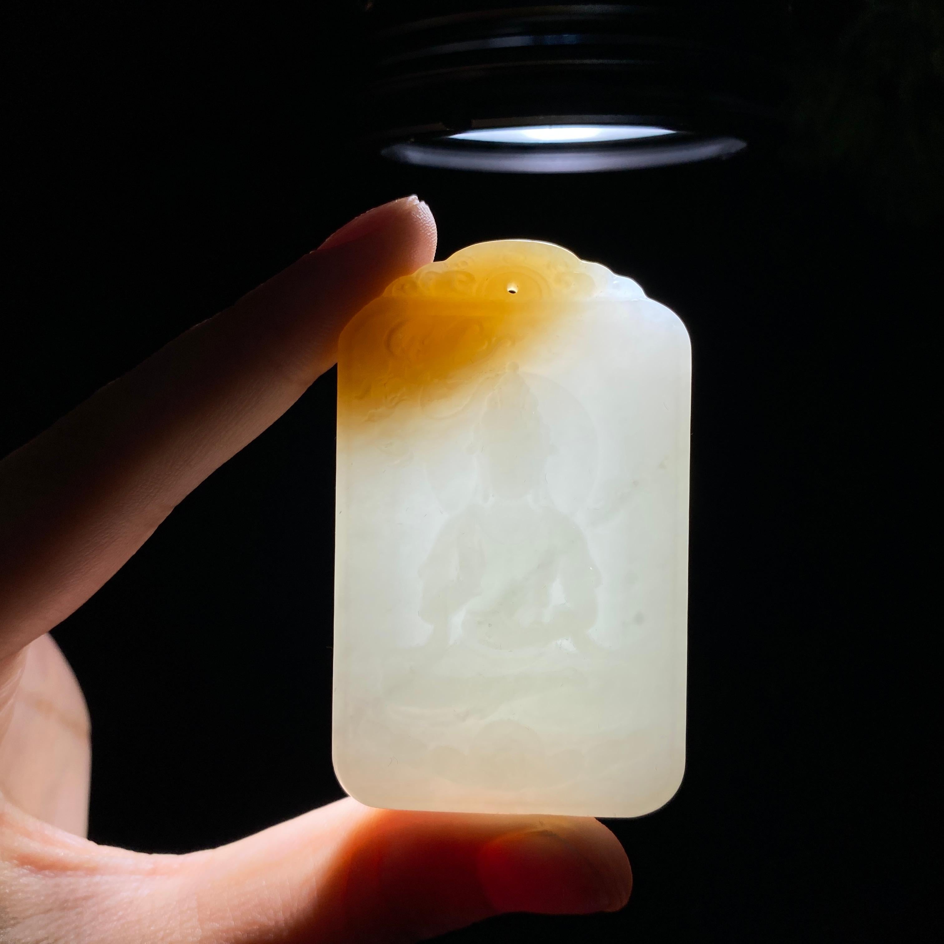 和田玉糖白观音（53.0g）