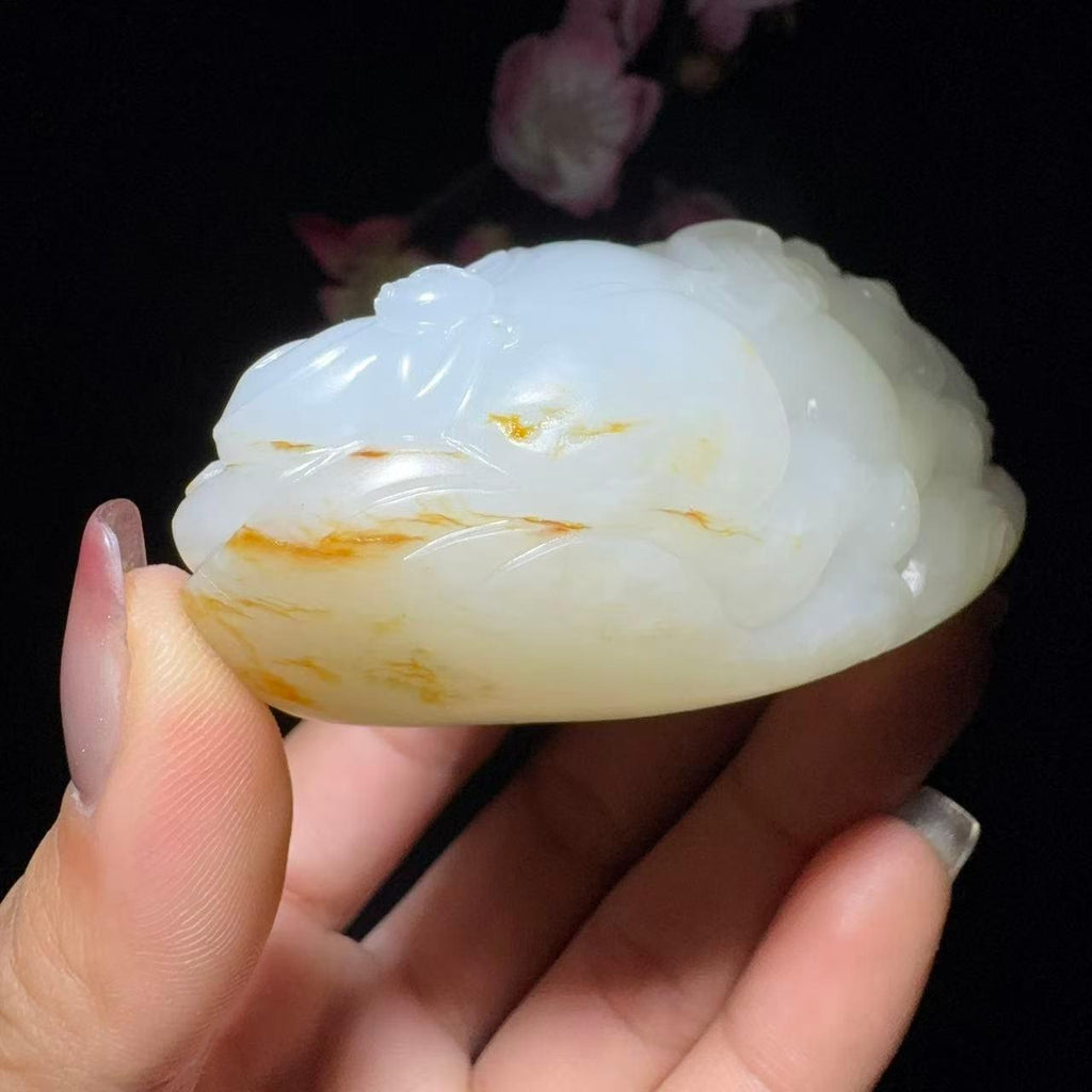 和田玉籽料手把件太平有象（161.7g）