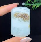 和田玉若羌黄口料财神（44.3g）