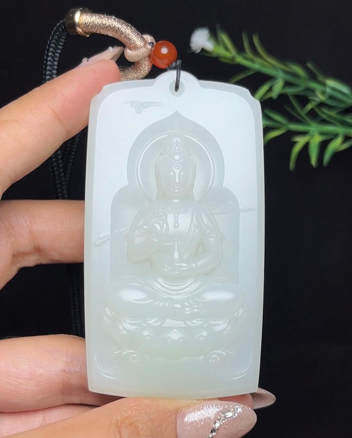 和田玉羊脂白玉大牌观音（109.5g）