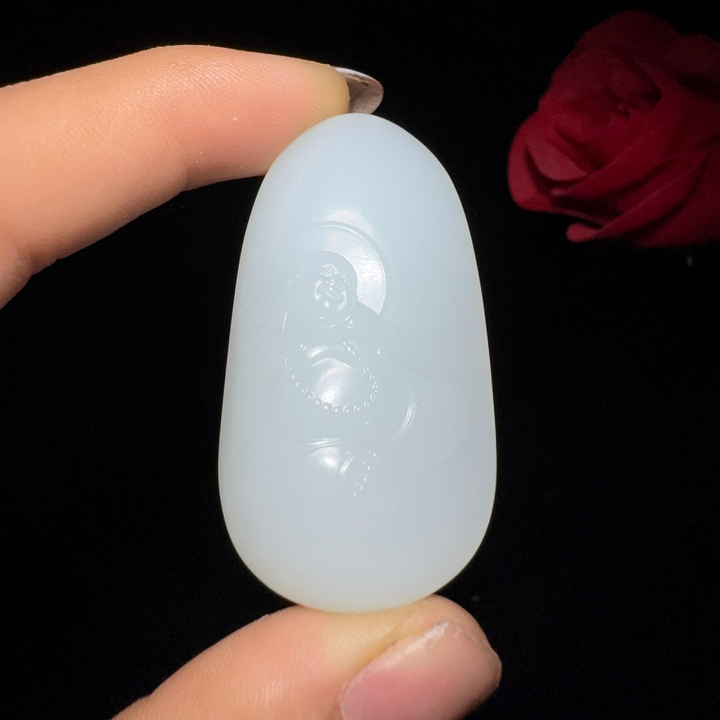 和田玉白玉佛公挂件（22.1g）