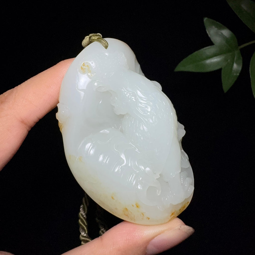 和田玉籽料雄鸡手把件（141.3g）