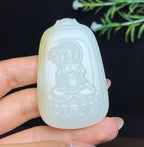 和田玉糖白羊脂玉大势至菩萨（45.3g）