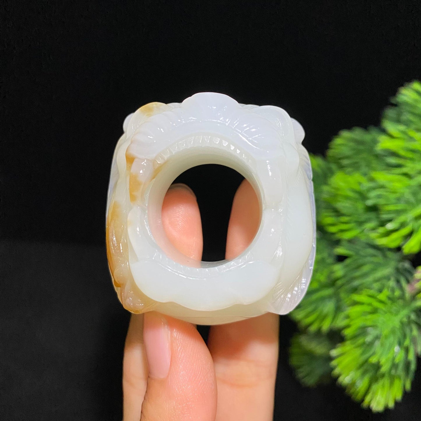 和田糖白玉龙头扳指（70.0g）