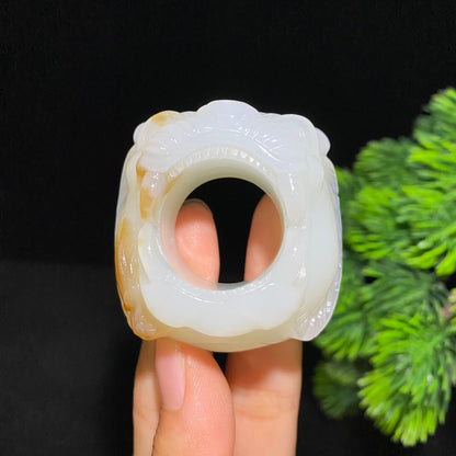 和田糖白玉龙头扳指（70.0g）