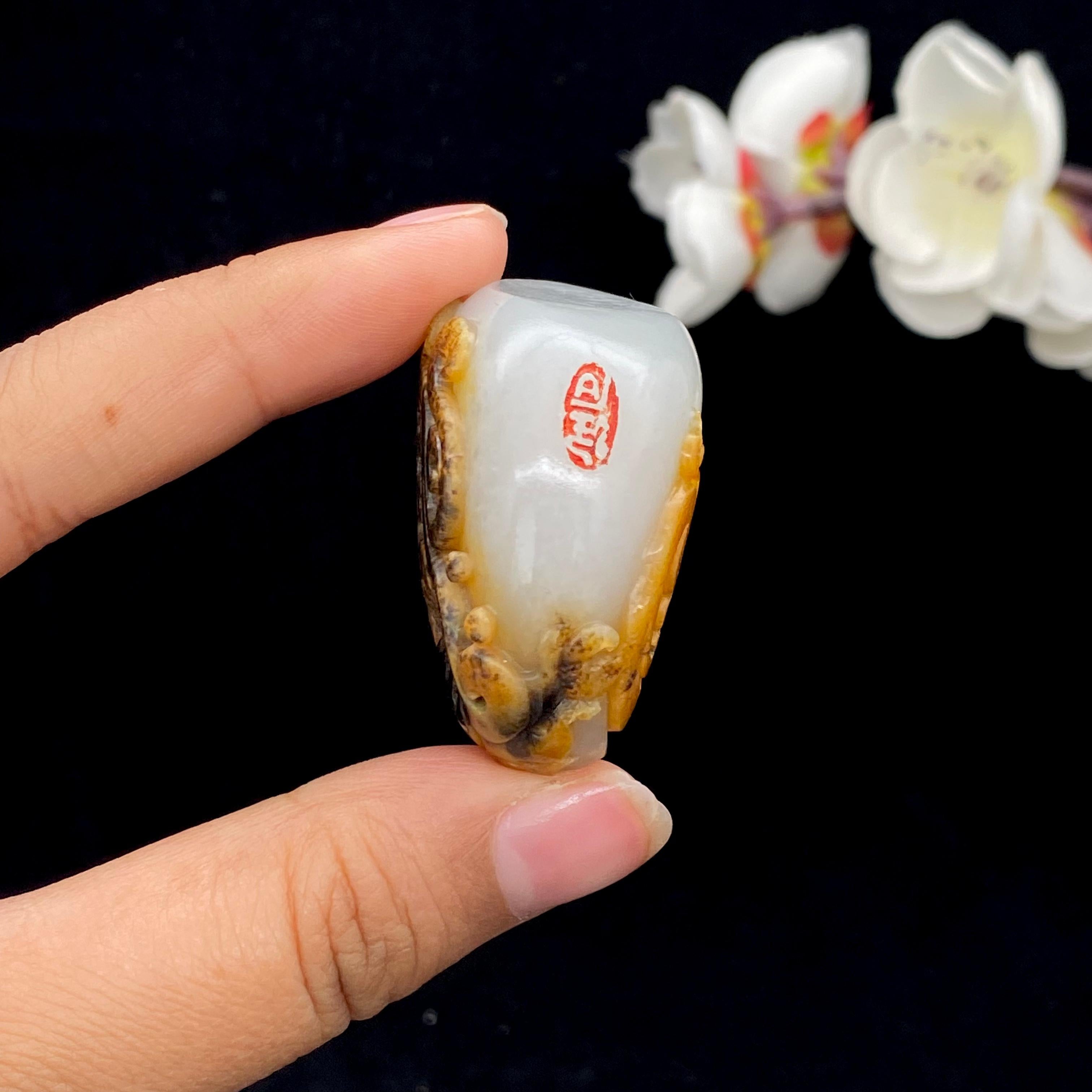 和田玉籽料【仿古龙】挂件（43.2g）