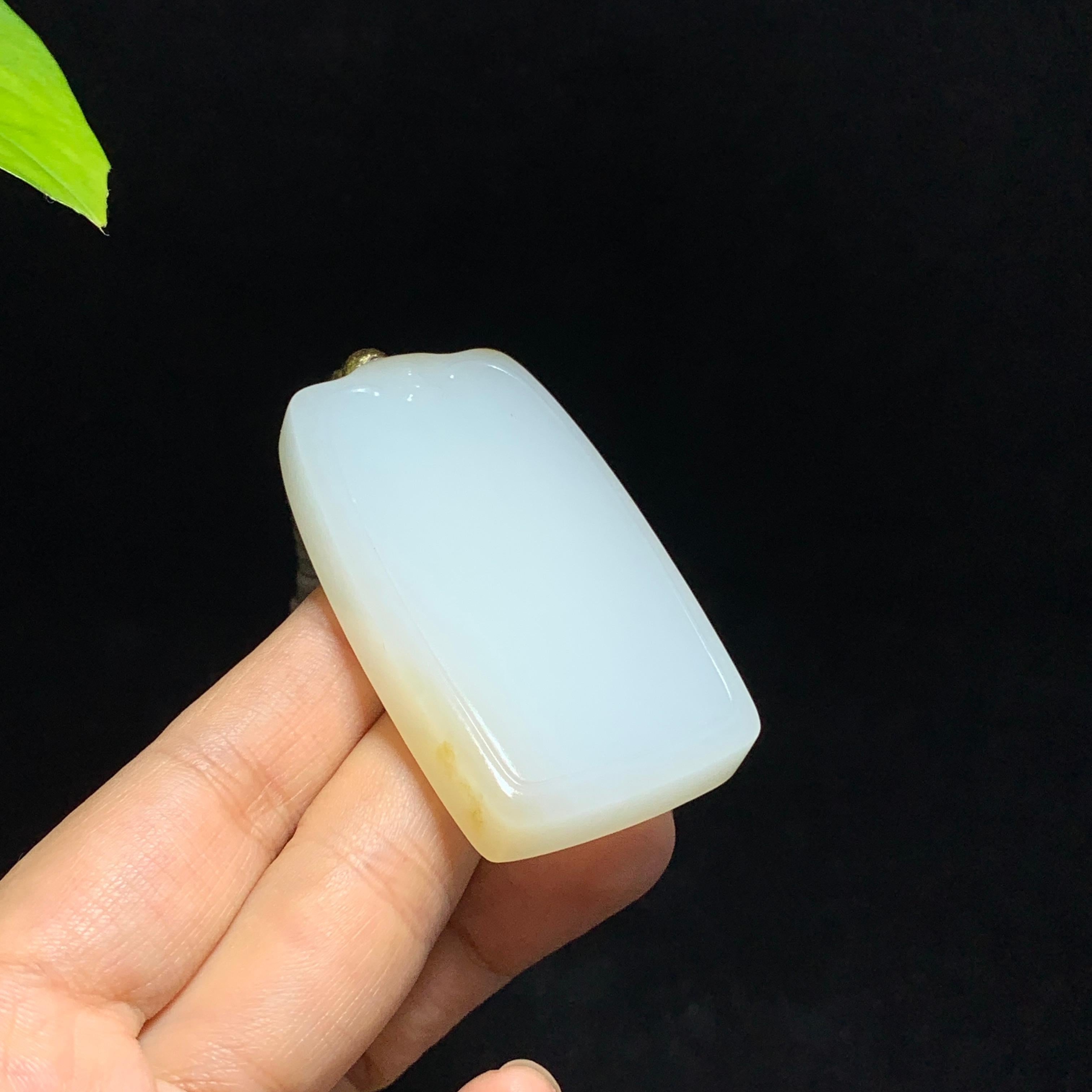和田山料糖白玉无事牌挂件（60.0g）