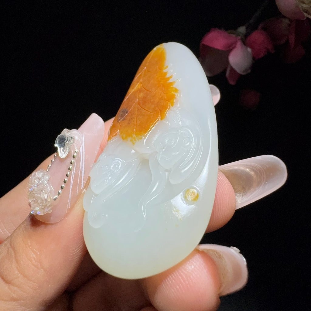 和田玉籽料挂件一夜封侯（38.9g）