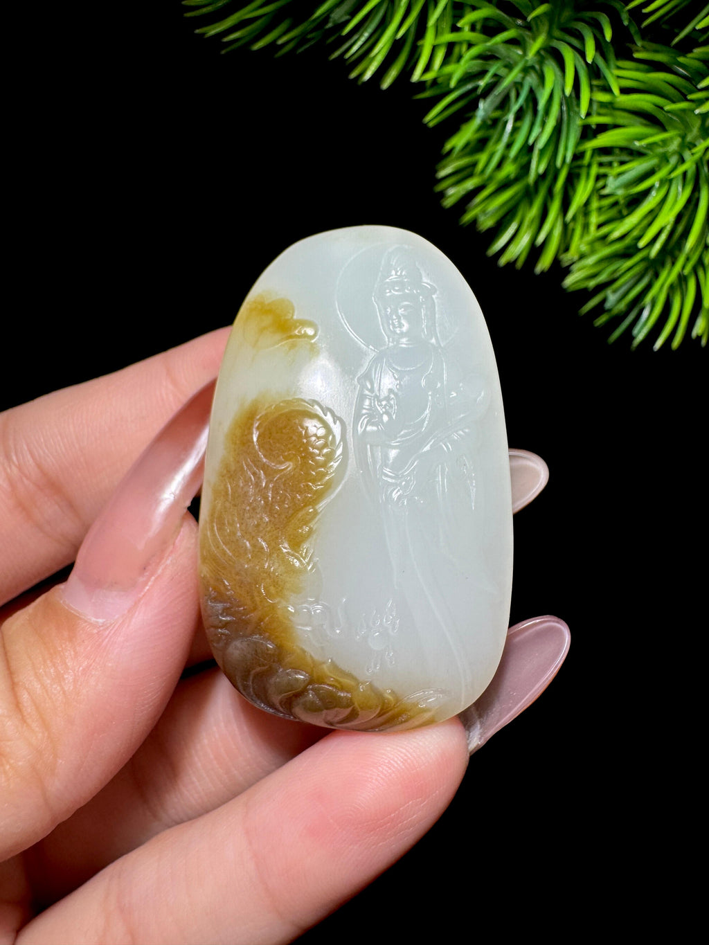 和田玉糖白玉观音（28.0g）