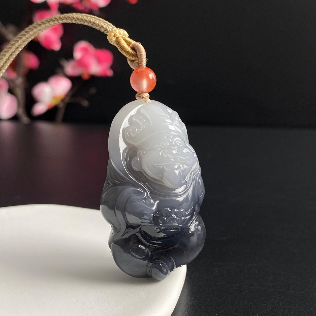 和田玉紫罗兰财神2607190024（40.9g）