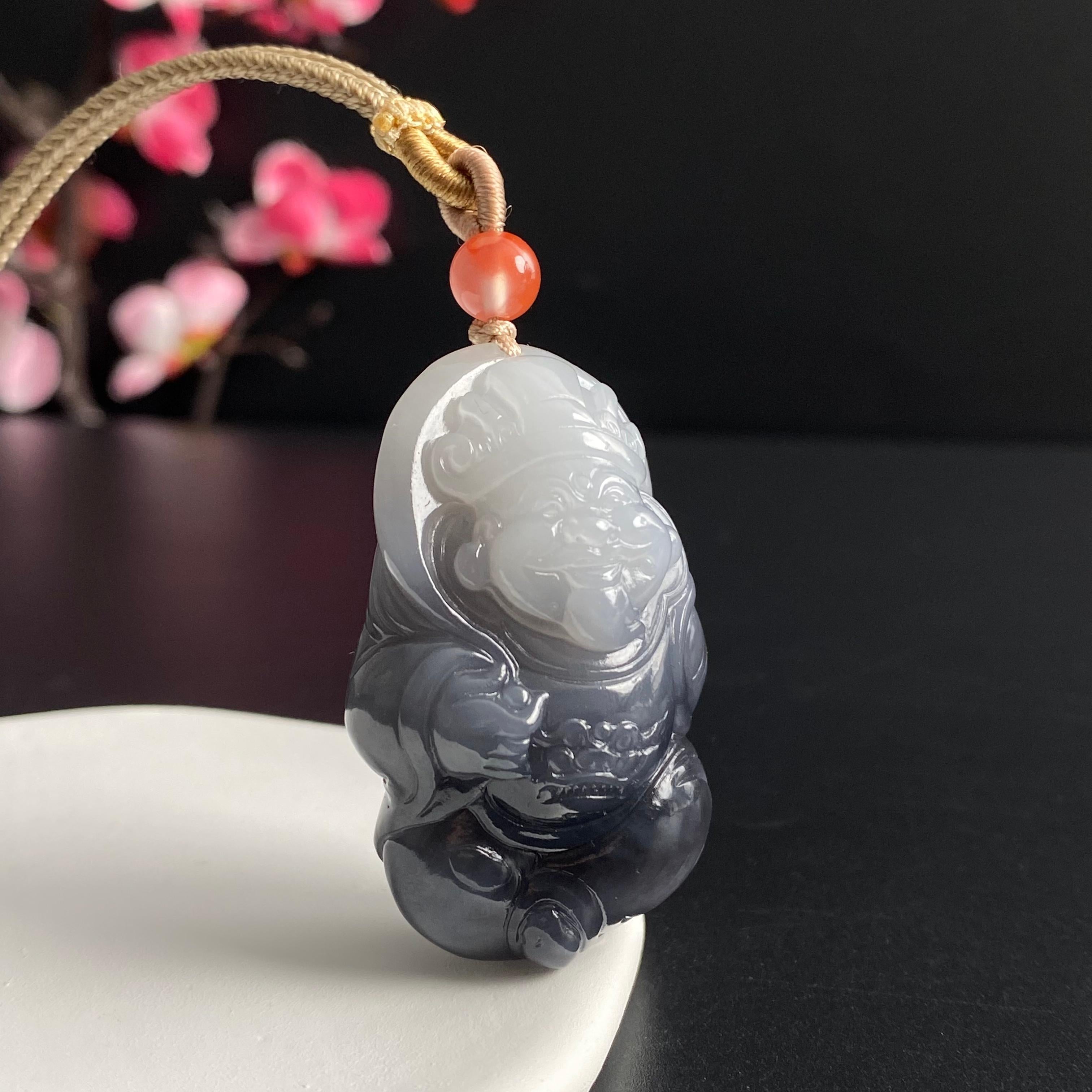 和田玉紫罗兰财神2607190024（40.9g）