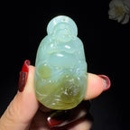 和田玉碧玉弥勒佛挂件（28.2g）