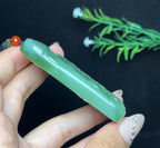 和田玉碧玉粉青猫眼御龙山水牌（75.3g）