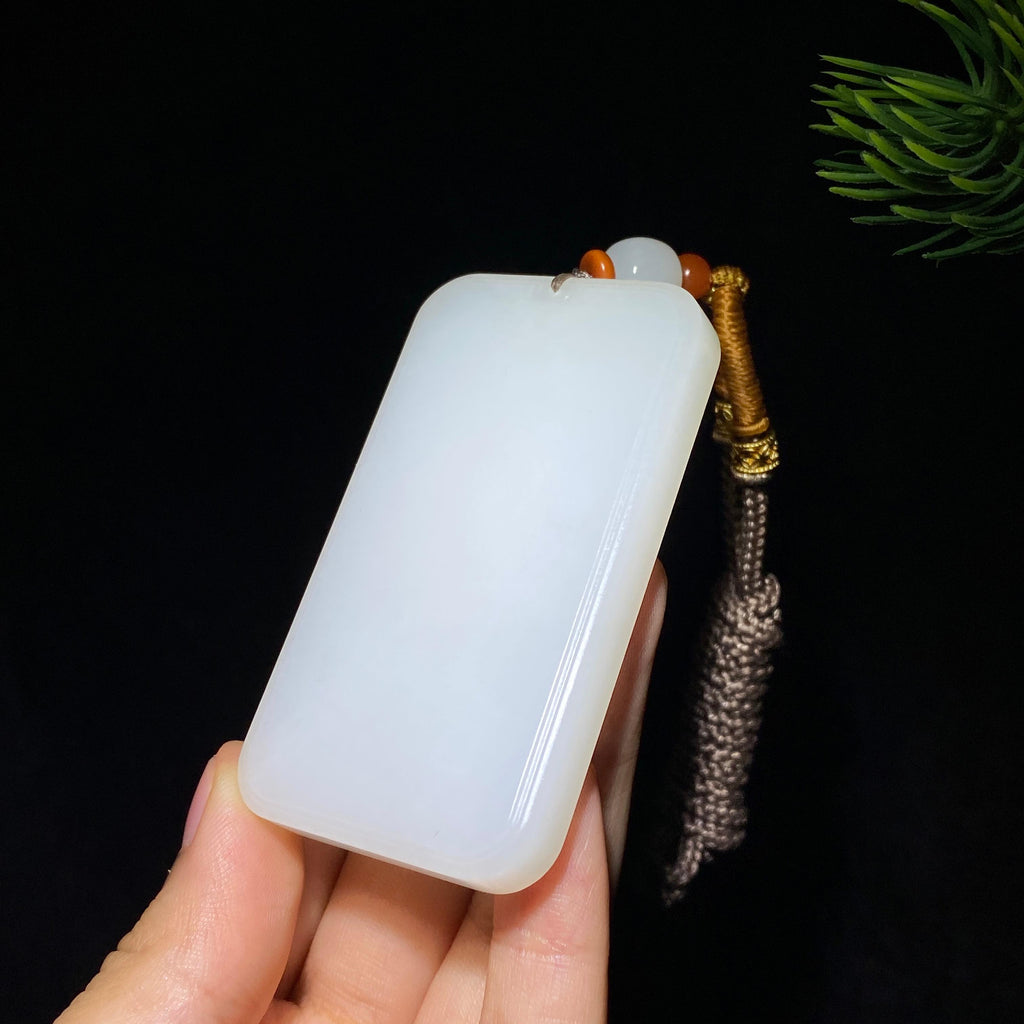 和田玉白玉无事牌（77.7g）