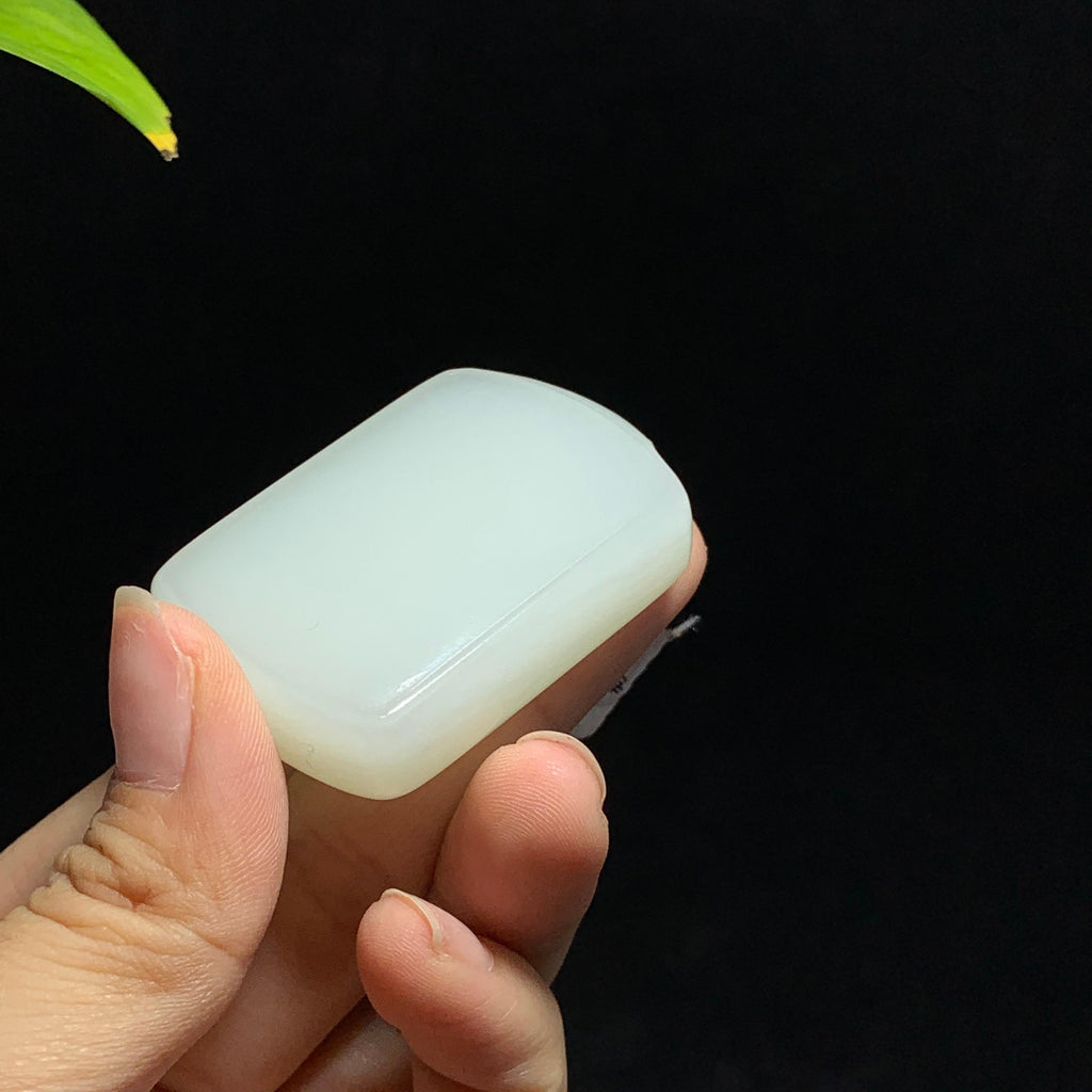 和田山料高冰底白玉无事牌挂件（50.0g）