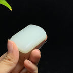和田山料高冰底白玉无事牌挂件（50.0g）