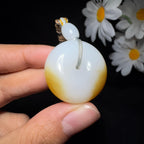 特色和田玉糖白平安扣（26.4g）