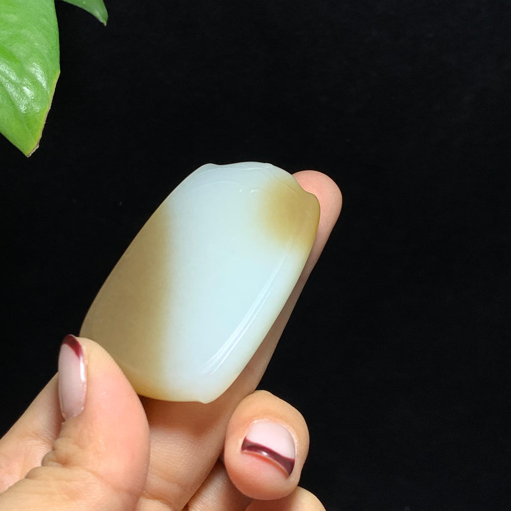 和田山料糖白玉无事牌挂件（40.6g）