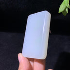 收藏级和田山料白玉无事牌（77.6g）