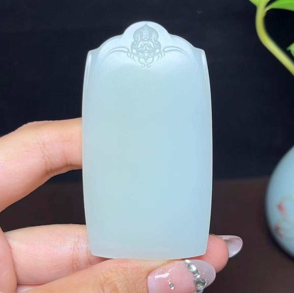 和田羊脂平安无事牌（63.6g）