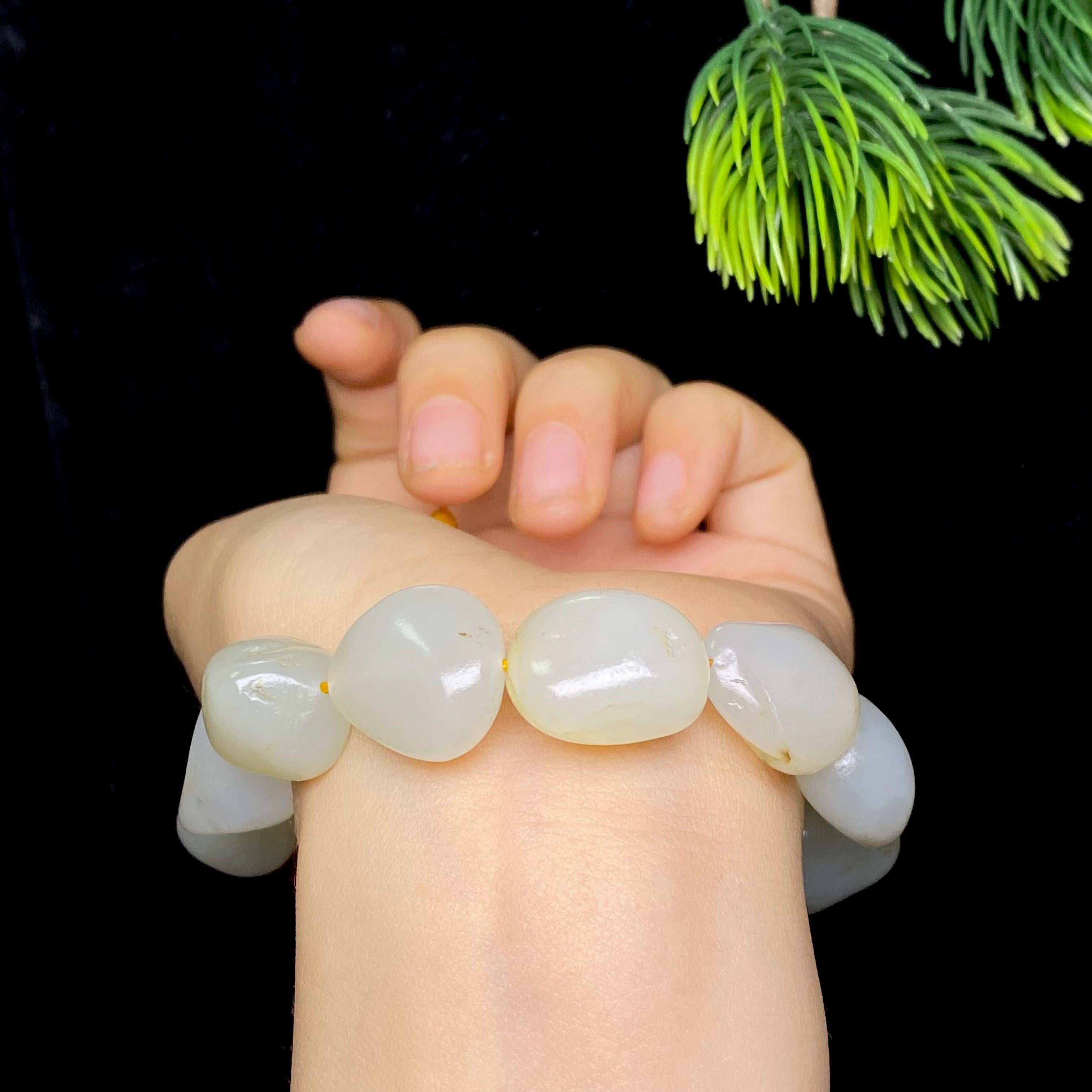 和田玉洒金皮籽料手串（67.5g）