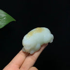 收藏级新疆且末金山糖白玉貔貅手把件（124.0g）