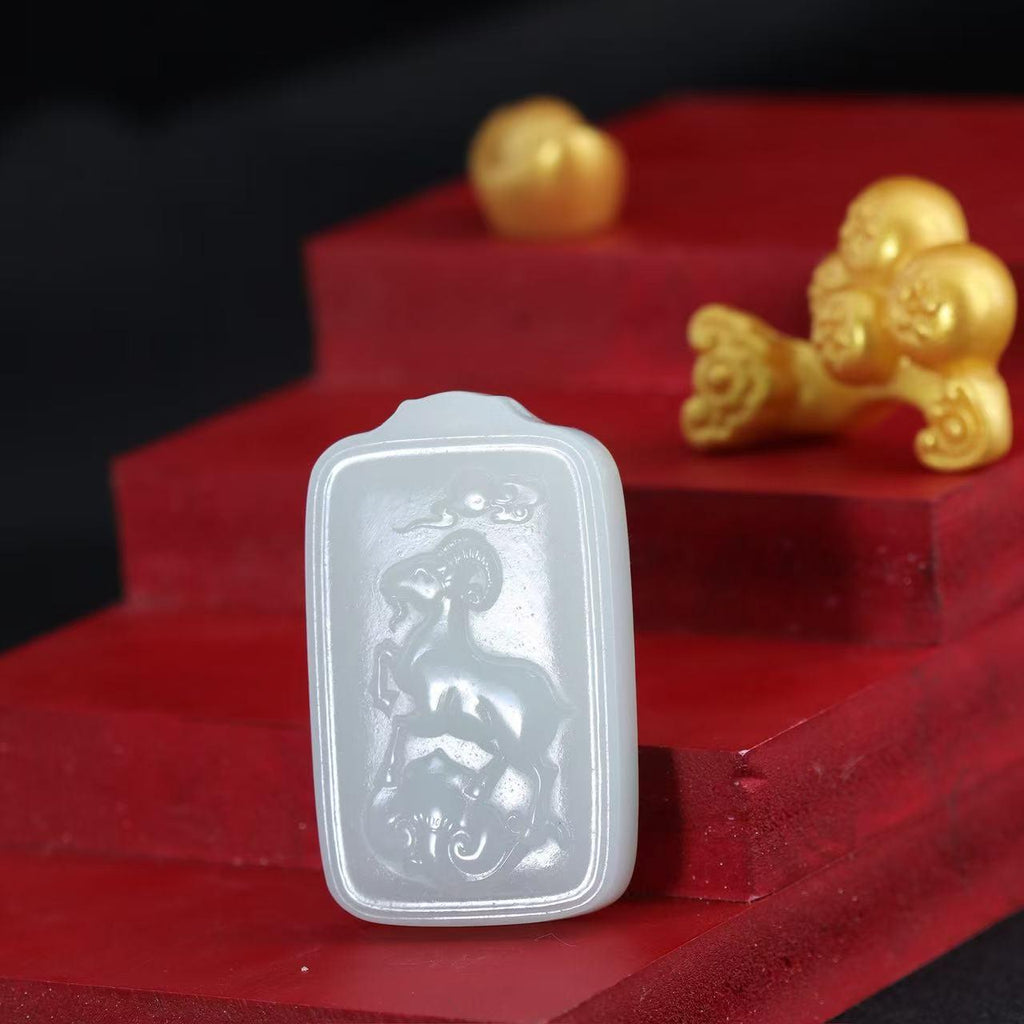 和田玉白玉生肖羊挂牌（37g）