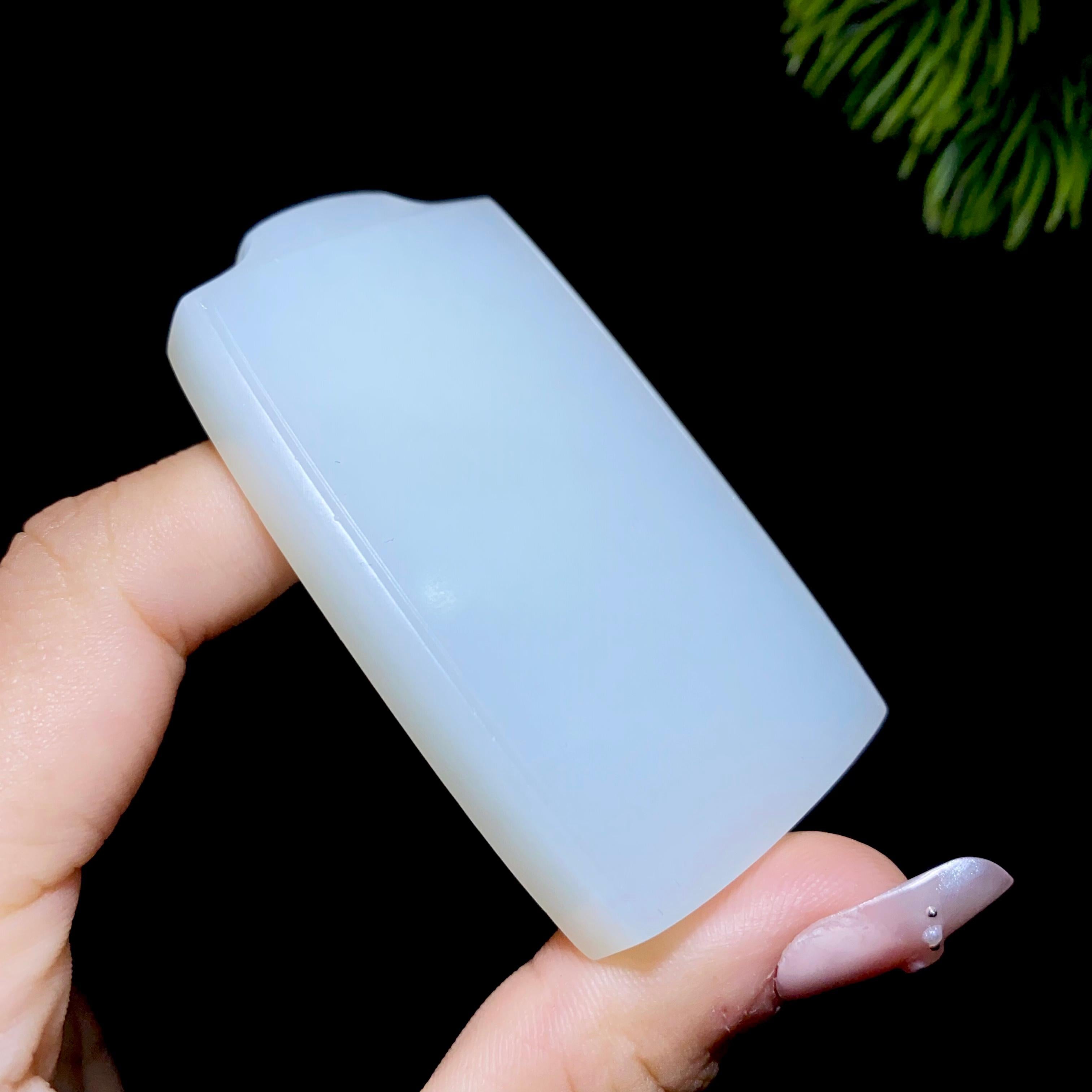 和田玉羊脂白玉无事牌（59.5g）