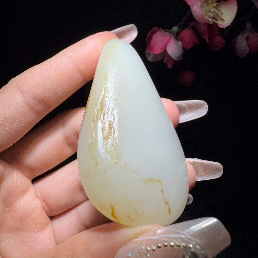 和田玉籽料挂件御龙观音（64.6g）