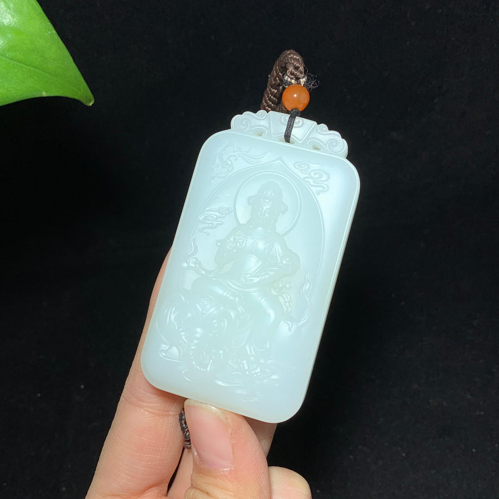 收藏级和田山料羊脂白玉普贤菩萨（72.0g）