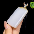 秒杀和田玉糖白无事牌（44.7g）