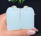 和田玉糖白羊脂白玉府上有龙平安无事牌（44.8g）