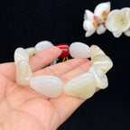秒杀和田玉-白玉带黄皮籽料【精品手串】H2603300281（56.7g）