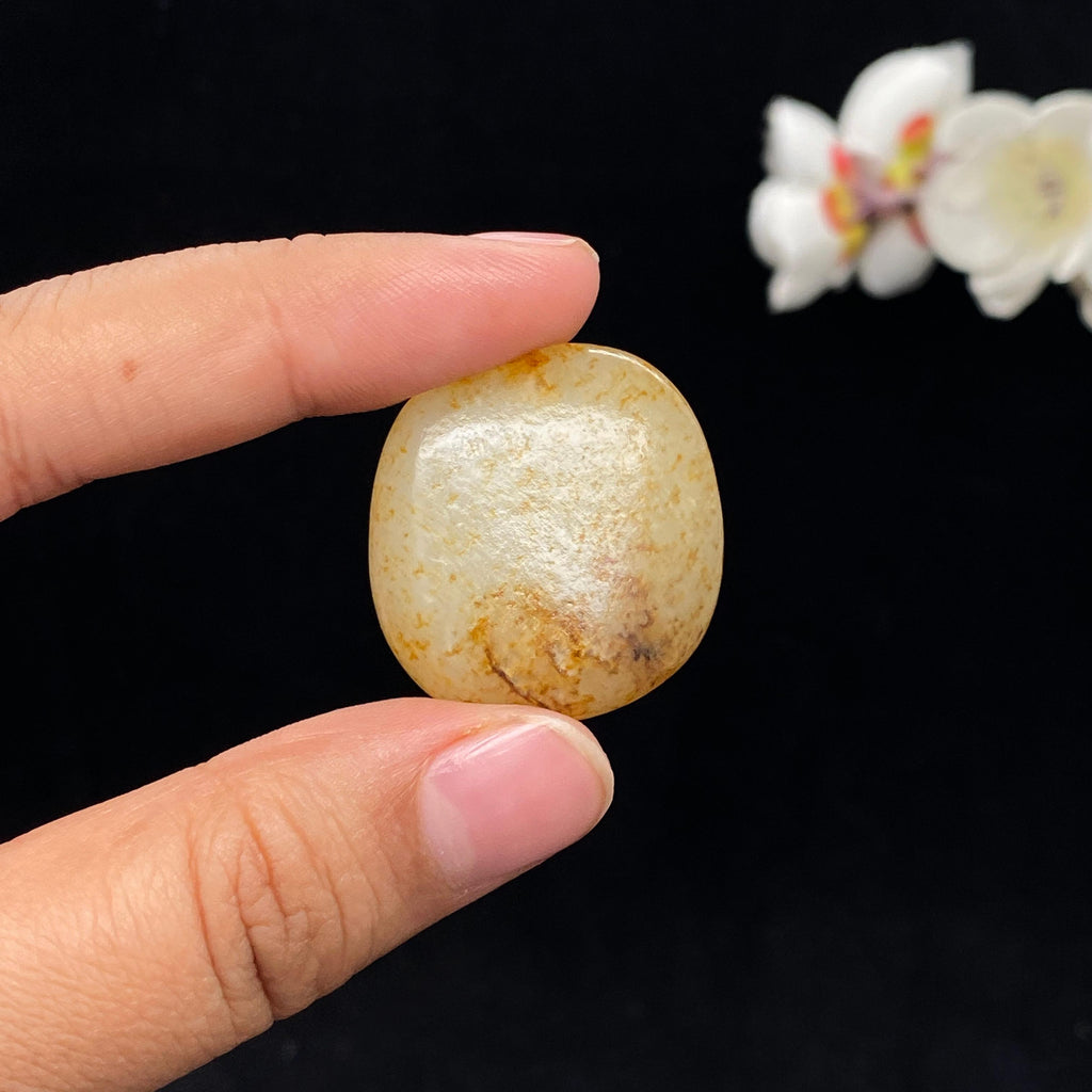 和田玉满洒金皮籽料吊坠籽（14.7g）