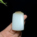 和田玉糖白玉无事牌（52.4g）