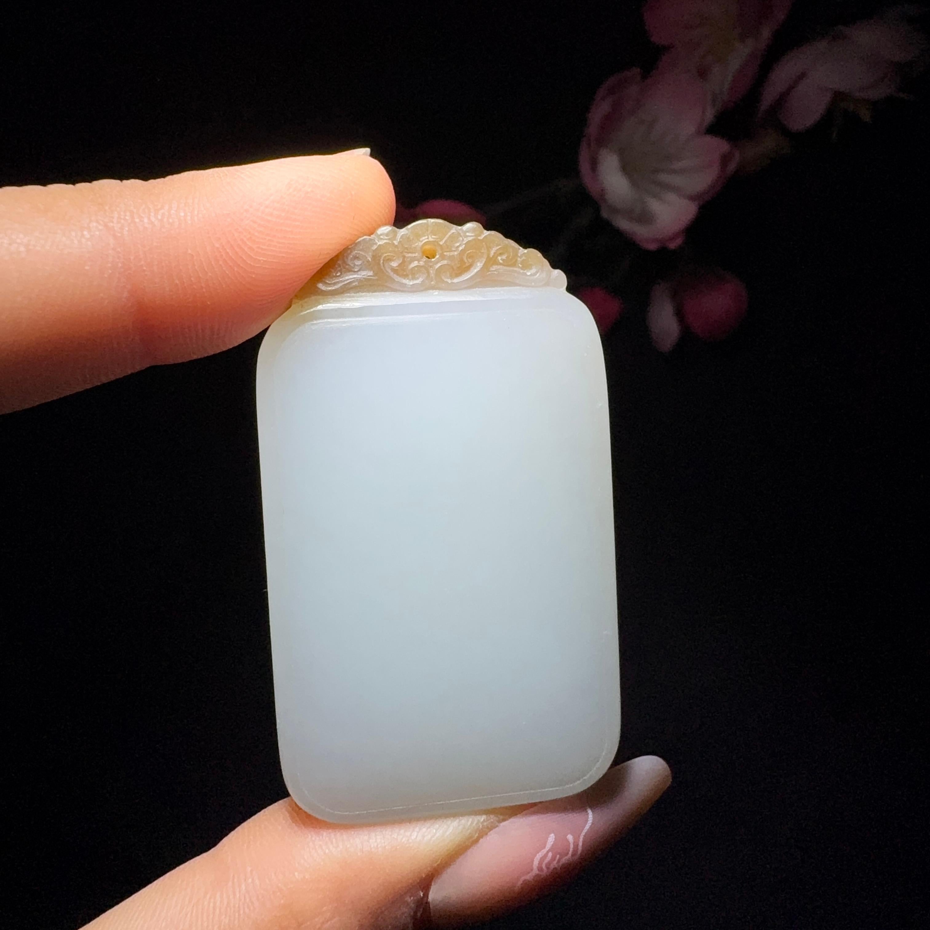 和田玉糖白平安牌（33.4g）