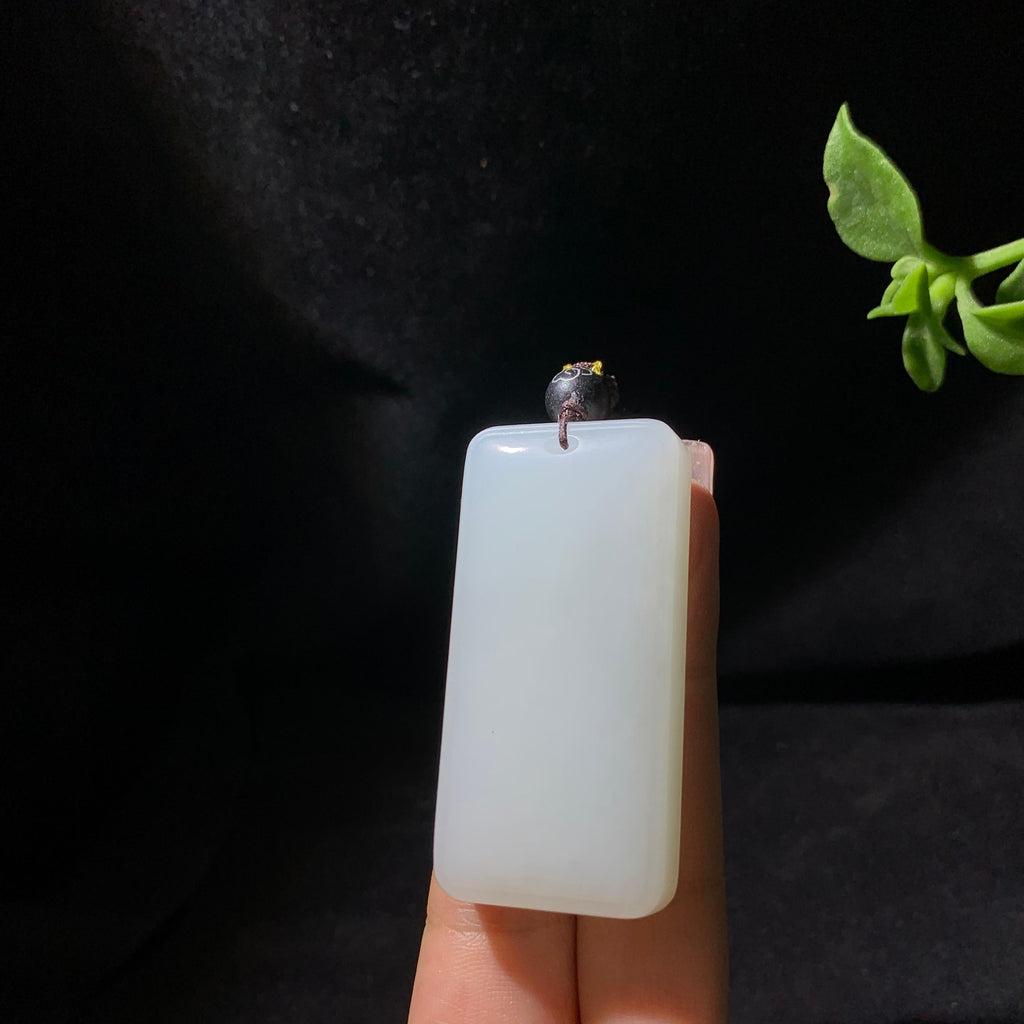 精品和田山料羊脂白玉无事牌（47.3g）