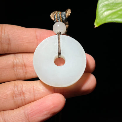 和田玉籽料洒金皮平安扣挂件（21.3g）