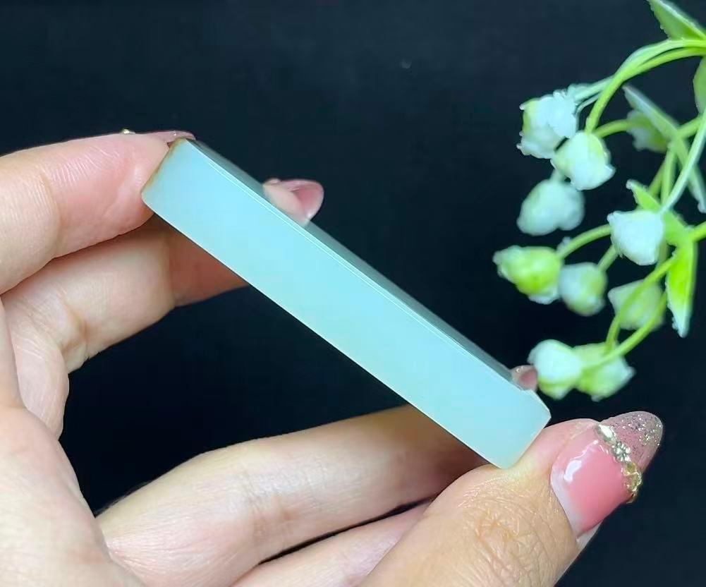 和田玉糖白平安无事牌（55.0g）