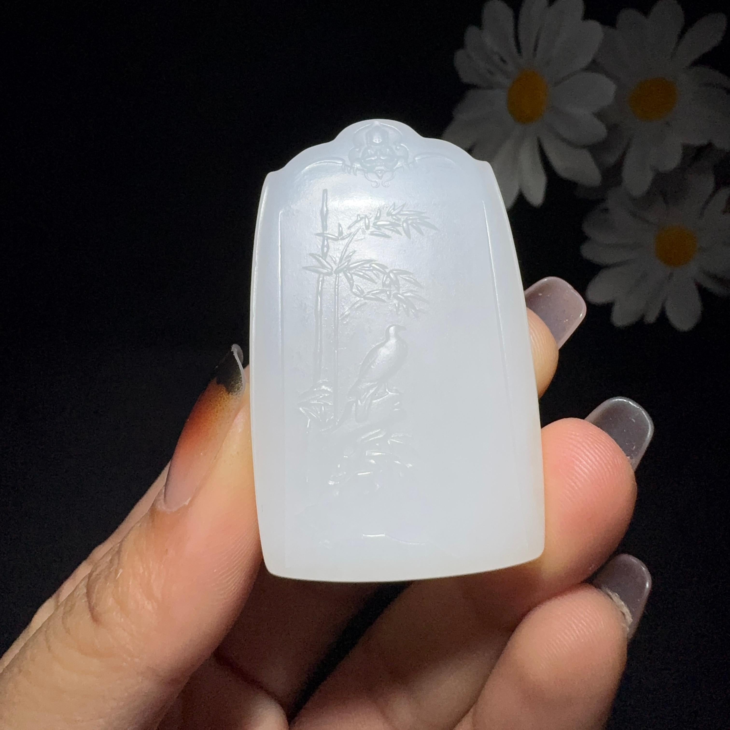 和田玉白玉挂件文书菩萨（34.6g）