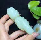 新疆和田玉若羌青黄口料财主手把件摆件（143.5g）