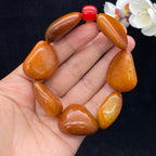 和田玉红沁皮籽料【精品手串】（103.3g）