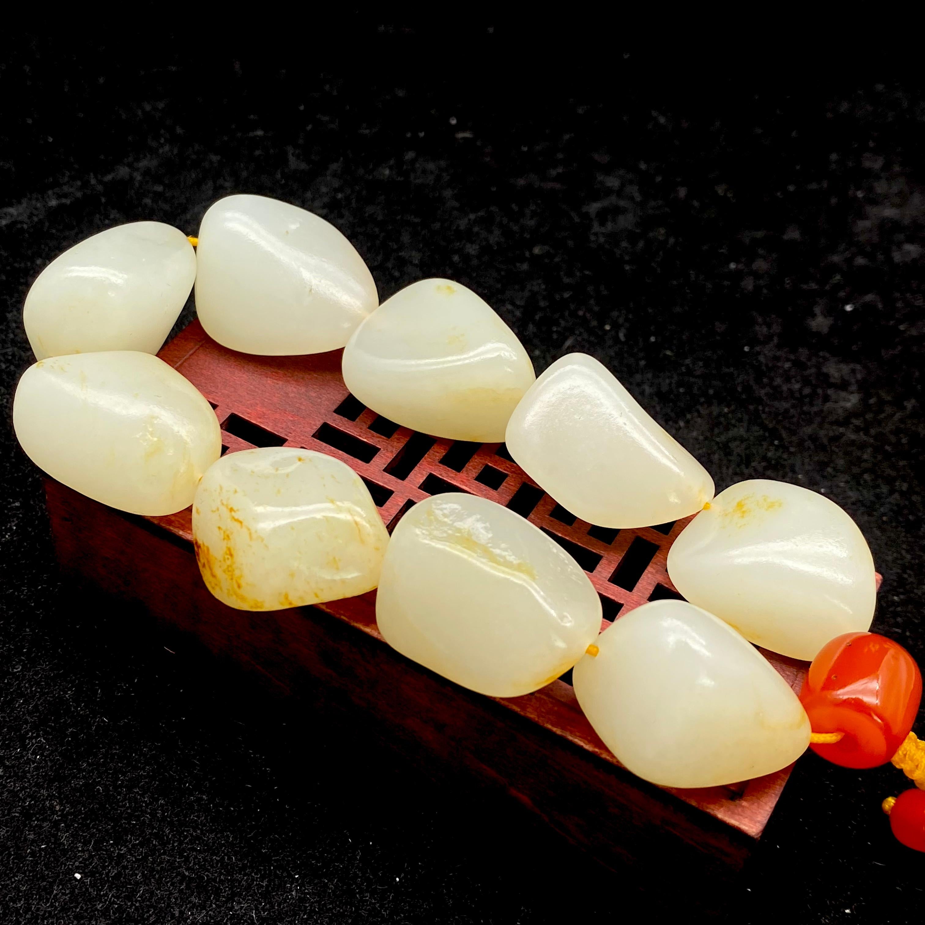 和田玉洒金皮【精品手串】（108g）