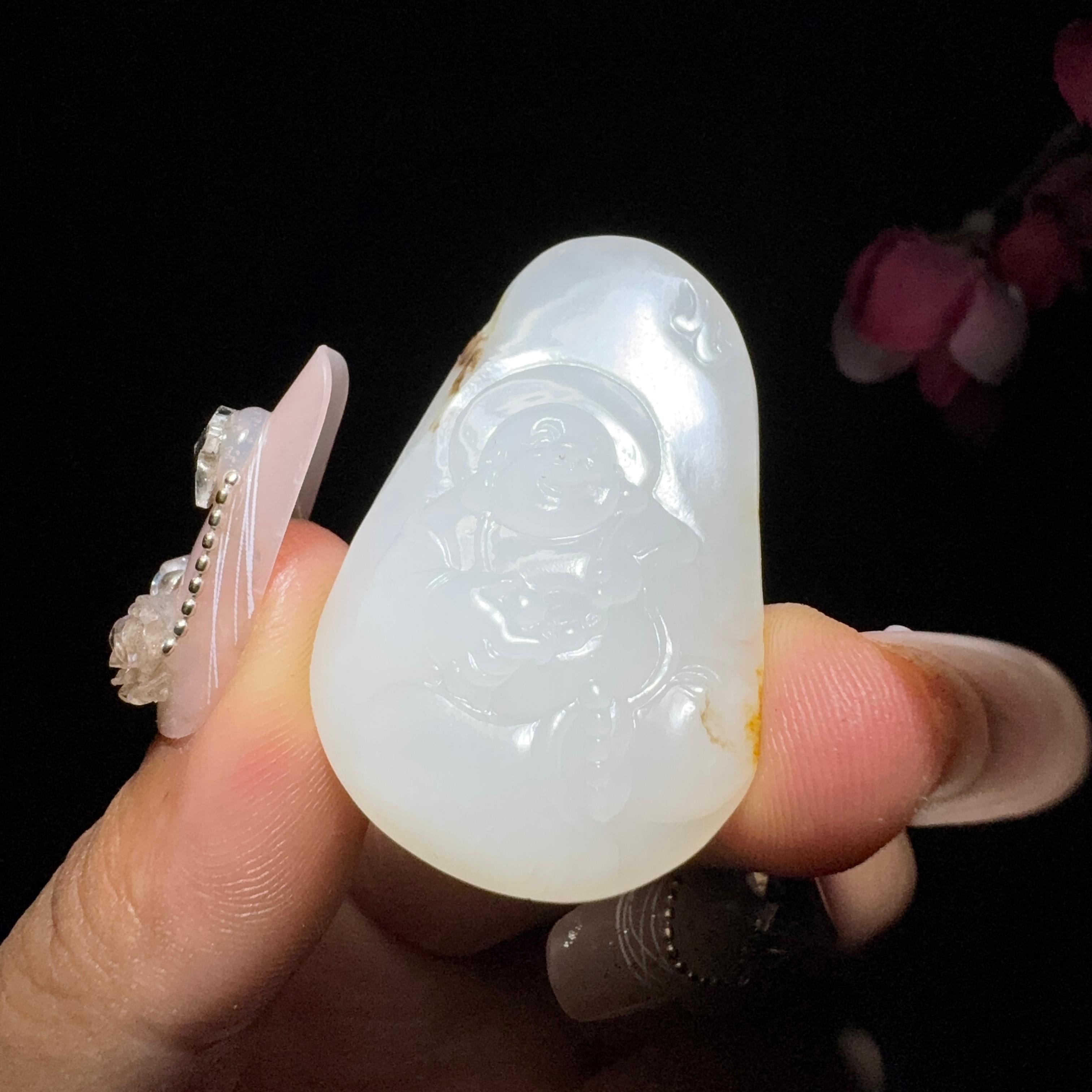 和田玉籽料挂件佛（12.9g）