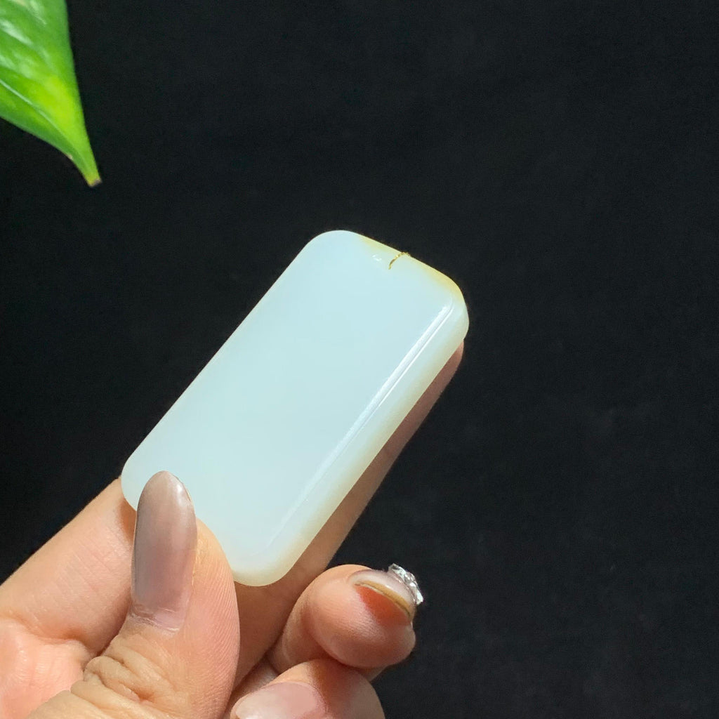 和田山料糖白玉无事牌挂件（39.2g）