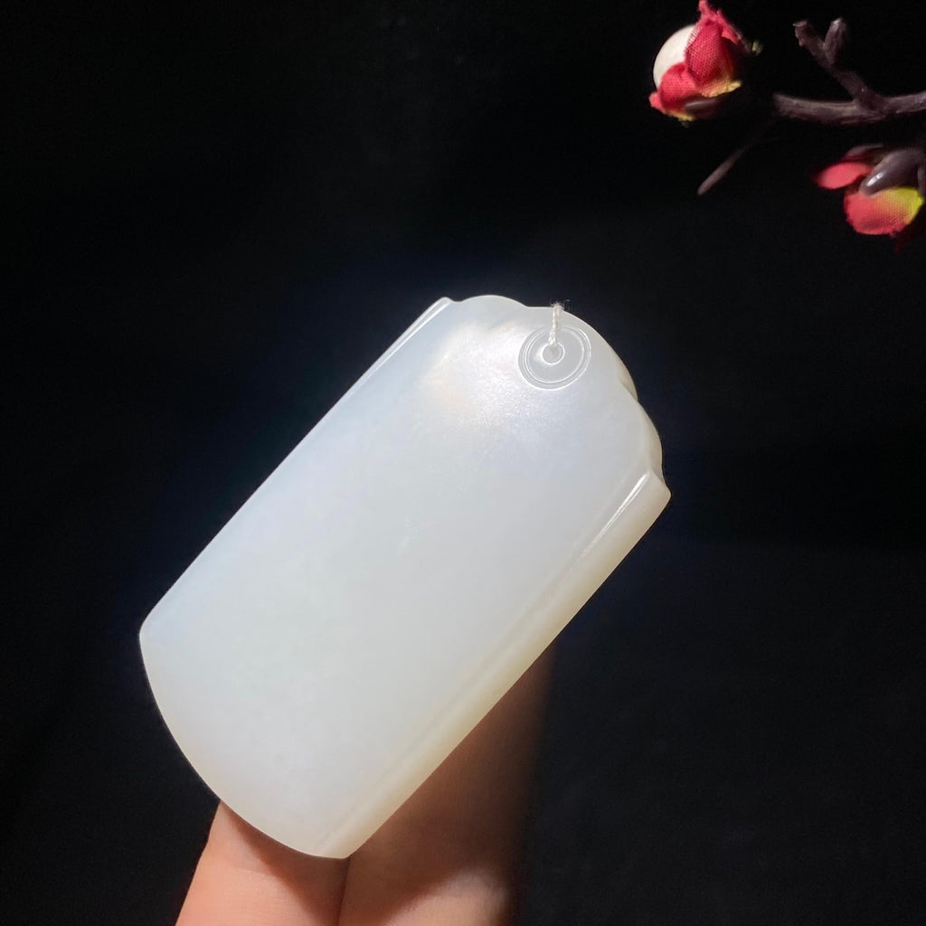 收藏级和田羊脂白玉无事牌（55.6g）