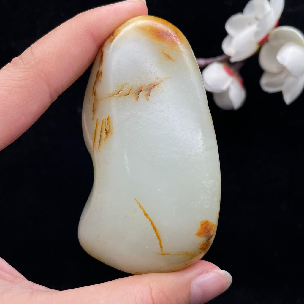 和田玉黄皮籽料手把件（159g）